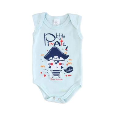 Imagem de Body Bebê Regata 100% Algodão Bicho Molhado Little Pirate, Verde claro