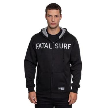 Imagem de Moletom Fatal Logo 3D Canguru Aberto Preto, Preto, M