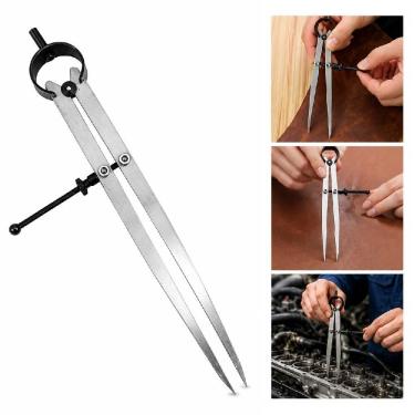 Imagem de Compasso Profissional Ponta Reta 8 Polegadas 200MM Aco Carbono para Medicoes Desenho Tecnico Escolar