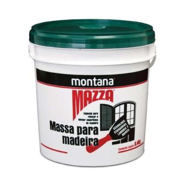 Imagem de Massa Acrílica para Madeira Mazza para Reparo e Nivelamento de Superfícies Branco 6,4KG Montana