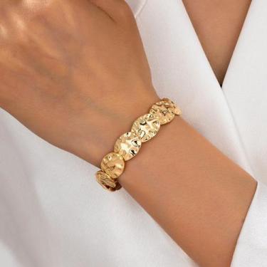 Imagem de Bracelete Feminino Bracelete Banhado em Ouro 14k Acessório Moderno Min