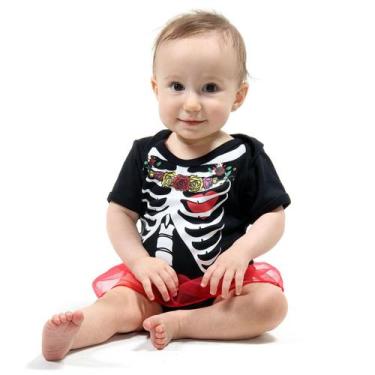 Imagem de Body com Saia Bebê Caveira Mexicana - Halloween - Sulamericana, Unica,