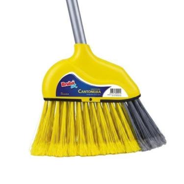 Imagem de Vassoura Cantoneira com Cabo para Limpeza de Cantos Design Ergonômico 