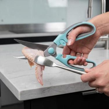 Imagem de Tesoura de Cozinha Cortar Legumes Frango Carne Aço Inox - Top Rio