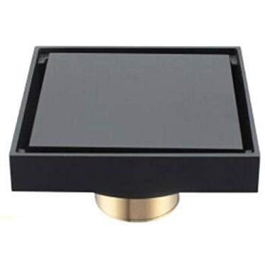 Imagem de Modern Pure Black Invisible Shower Floor ralo/banheiro varanda Use Lat?o Material Drenagem R¨¢pida Ladrilho Inserir Drenos Quadrados, D