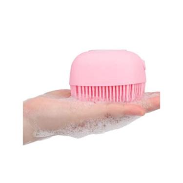 Imagem de Esponja De Silicone P/Banho Massageador Dispenser Sabonete Prática Removedora de Impurezas Banheiro Moderno