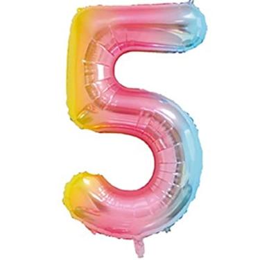 Imagem de Balão de número metalizado multicolor gigante - 75 cm (5)