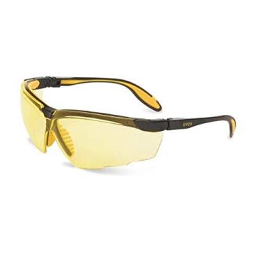 Imagem de UVEX by Honeywell 763-S3522 Genesis X2 Safety Eyewear, Black and Yellow Frame, Amber Lens, Ultra-dura Anti-Scratch Coating (Pack of 10)