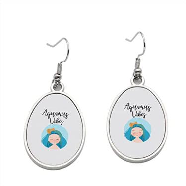 Imagem de Brinco Aquarius Vibes – Brincos pendentes para meninas – Presente de festa de aniversário dos namorados, Metal, Sem pedras preciosas