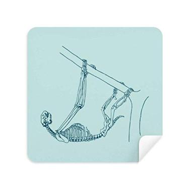 Imagem de Tecido de camurça com desenho de bicho-preguiça de esqueleto para limpeza de tela, pacote com 2