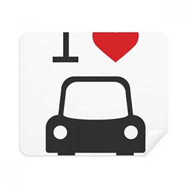 Imagem de Pano de limpeza I Love Red Heart para carro padrão limpador de tela 2 peças tecido de camurça