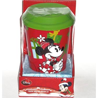 Imagem de Caneca de café de viagem de Natal da Minnie Mouse da Disney de cerâmica