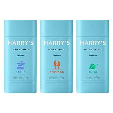 Imagem de Harry's Desodorante masculino pacote variado, desodorante sem alumínio para homens, controle de odor, 75 g, pedra, shiso, sequoia (pacote com 3)