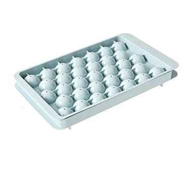Imagem de Bandeja de cubo de gelo molde de cubo de gelo molde de bola de gelo bandeja de cozinha cubo de gelo 33 furos bola de gelo adequado para café gelado frutas chá coquetel molde de cubo de gelo (cor: azul)