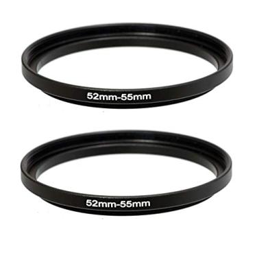 Imagem de (2 pacotes) 52 – 55 mm Adaptador de anel step-up, anel de filtro 52 mm a 55 mm, anel de elevação fêmea 52 mm macho 55 mm para lente de câmera DSLR e filtros infravermelhos ND UV CPL