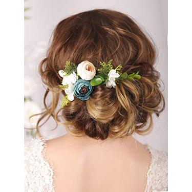 Imagem de Pinos de cabelo floral para noiva Kercisbeauty Pentes de casamento de pérolas conjunto de pentes de flor de presilha para festa noturna acessórios de cabelo (pacote com 3)