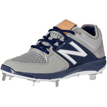 Imagem de New Balance Tênis de beisebol masculino M3000v3 Metal, Cinza/azul-marinho, 16 Wide