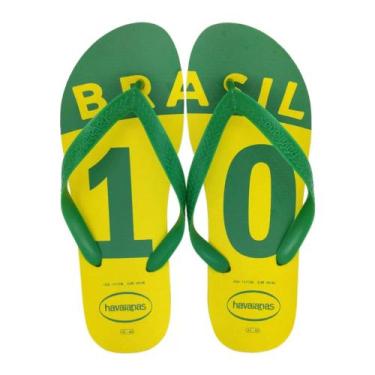 Imagem de Chinelo Havaianas Brasil-10Fc Verde Amarelo - Masculino Feminino 64106