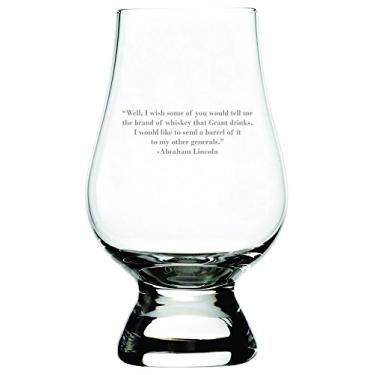Imagem de Copo de uísque de cristal Glencairn gravado com citação Abraham Lincoln, 29 ml