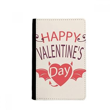 Imagem de Feliz Dia dos Namorados Coração Asas de Diabo Suporte de Passaporte Notecase Burse Carteira Capa Cartão Bolsa, Multicolor