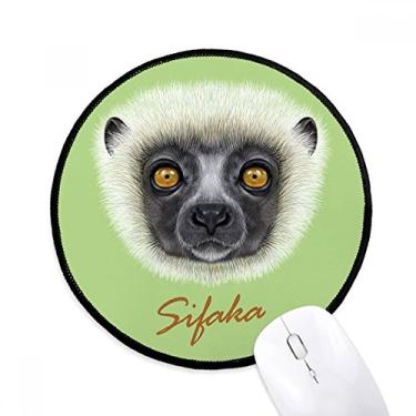 Imagem de Mouse pad branco fofo de macaco Sifaka para computador de mesa e escritório