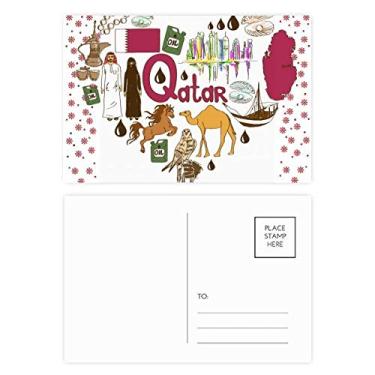 Imagem de Qatar Love Heart Landscap Bandeira nacional Natal flor celebração cartão postal bênção postal