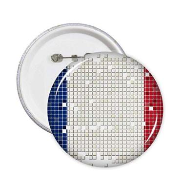 Imagem de Broche de bandeira nacional de grade simples da França para decoração de 5 peças