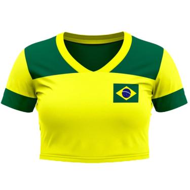 Imagem de Cropped Braziline Brasil Moheki Verde e Amarelo - Feminino