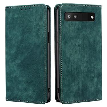 Imagem de YINGDAFENG Capa para Google Pixel 7Pro/7, capa carteira de couro PU vintage com compartimentos para cartões com bloqueio de RFID, suporte, capa com fecho magnético, à prova de choque, capa interna de TPU, verde, 7 Pro 6,7 polegadas