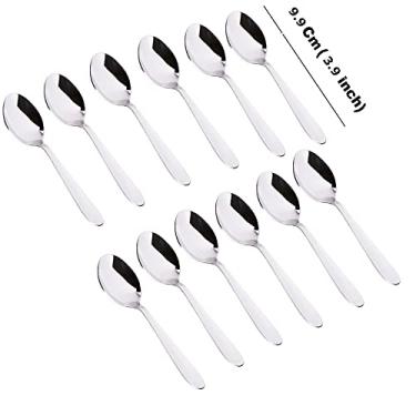 Imagem de Conjunto de 12 colheres de aço inoxidável para caixa de tempero (prata)