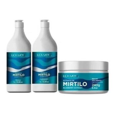 Imagem de Kit Mirtilo Shampoo + Condicionador 1 Litro + Máscara 24 G - Lowell
