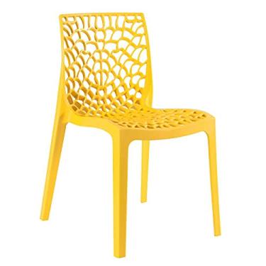 Imagem de Loft7, Cadeira Gruvyer, Polipropileno com Encosto Versátil para Sala de Jantar Cozinha Bar Jardim Varanda Cafeteria Shopping Salão de Festas, Amarelo
