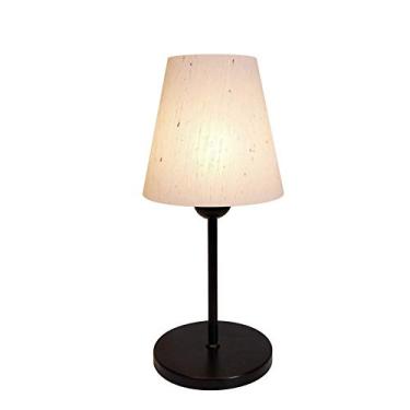 Imagem de Abajur de Mesa Md-2005 Base Alumínio Preto Cúpula em Tecido Cone Linho Bege - Bivolt