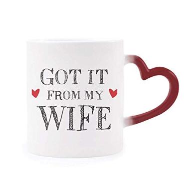 Imagem de Caneca Got It From My Wife presente de Dia dos Namorados sensível ao calor Caneca vermelha que muda de cor