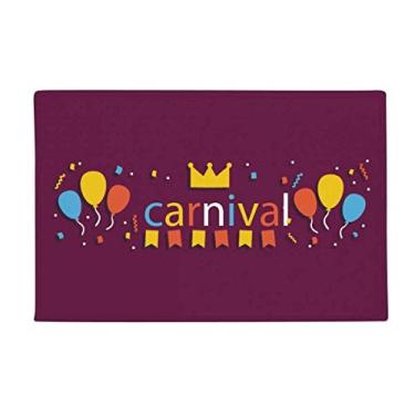 Imagem de DIYthinker Tapete para porta de banheiro com coroa de balão Feliz Carnaval de Veneza, tapete antiderrapante