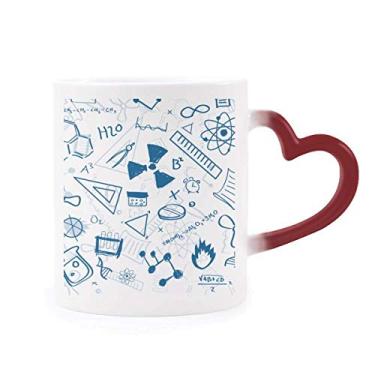 Imagem de Caneca de grés com símbolo de química física estilo Simple Strokes sensível ao calor muda de cor vermelha