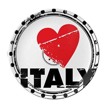 Imagem de I Love Italy Palavra Love Heart Placa decorativa de porcelana Salver Prato de jantar