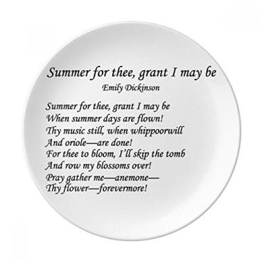 Imagem de Poetry Dickinson Prato decorativo de porcelana Salver Prato de jantar