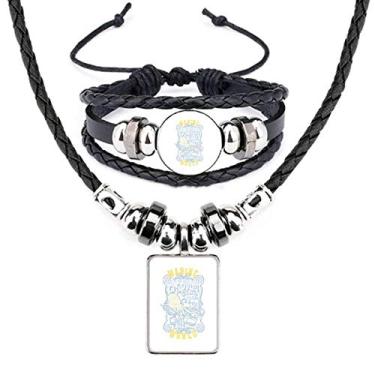 Imagem de Octopus Marine Life Conjunto de joias de couro com estampa colorida