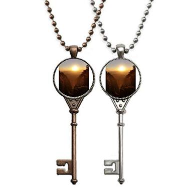 Imagem de OFFbb-USA Canyon Sunset Art Deco Presente Fashion Chaveiro Colar Pingente Joias Decoração Casal