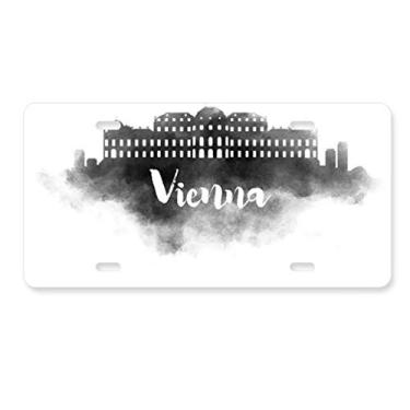 Imagem de DIYthinker Placa de carro de Viena Austria Landmark Ink Decoração de carro Acessório de aço inoxidável