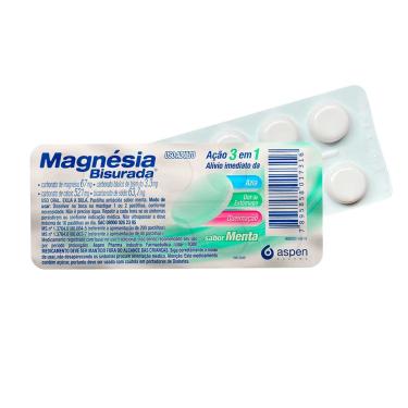 Imagem de Magnésia Bisurada Sabor Menta 10 pastilhas Aspen Pharma 10 Pastilhas Mastigáveis