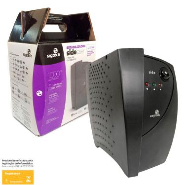 Imagem de Estabilizador Ragtech Side Laser 1000VA, Trivolt/115V, 60Hz, 5 Tomadas - 20SDL5379