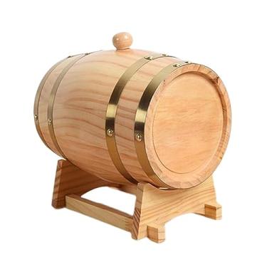 Imagem de Fenteer Dispensador de barril de uísque, barril de vinho de carvalho, equipamento de armazenamento de cerveja de madeira, barril de vinho de madeira de barril, 1L