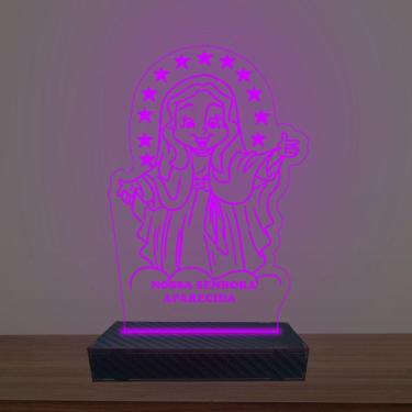 Imagem de Luminária Led 3d Nossa Senhora Aparecida Abajur Luxo