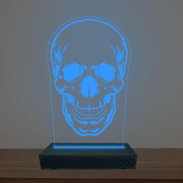 Imagem de Luminária Led 3d Crânio e Caveira Abajur Luxo