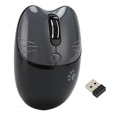 Imagem de Mouse óptico, Mouse de Menina Auto Sleep Ajustável DPI 2 Modo Sem Fio (preto e cinza)