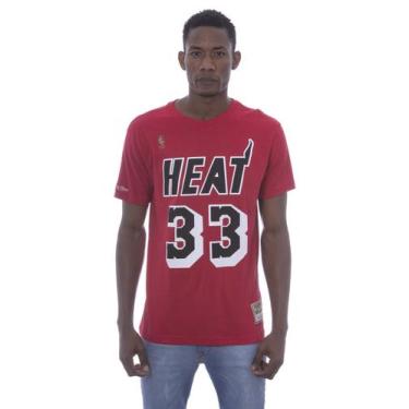 Imagem de Camiseta Mitchell & Ness Estampada Name Number Miami Heat Alonzo Mourn