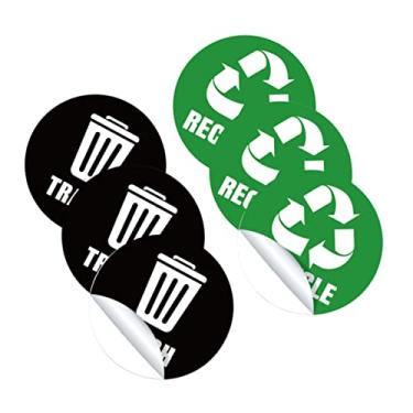 Imagem de STOBAZA 1 Conjunto De 6 Folhas Rótulo De Classificação De Lixo Sinal De Lixeira Reciclar Adesivos Adesivo De Placa De Reciclagem Rótulo De Reciclagem Lata De Lixo Pvc Lixeira De Reciclagem