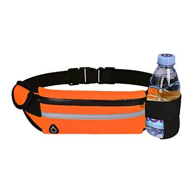 Imagem de Pacote de Cinto Esportivo de Corrida, Bolsa de Cintura para Esportes com Alça Ajustável, Pochete Esportiva Porta Celular Garrafa Cinta Fitness para Corrida, Caminhada, Ciclismo (A-Laranja)